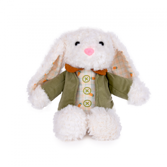 Rabbit with vest - White 25 cm - 11052