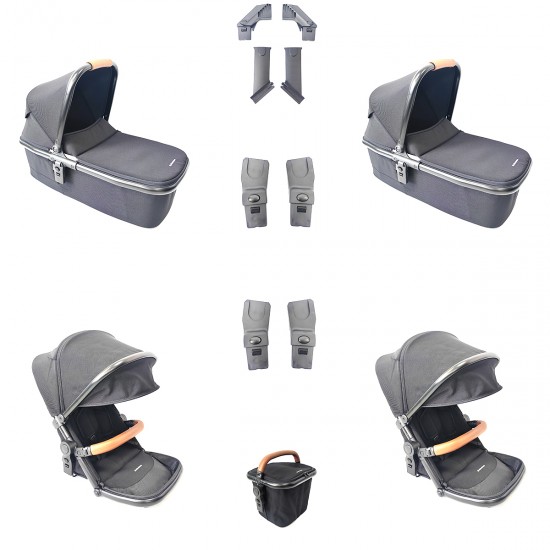 Go2 δίδυμο καρότσι + πορτ μπεμπε